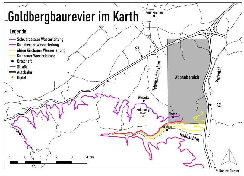 Goldbergbau Karth Karte Copyright Nadine Riegler