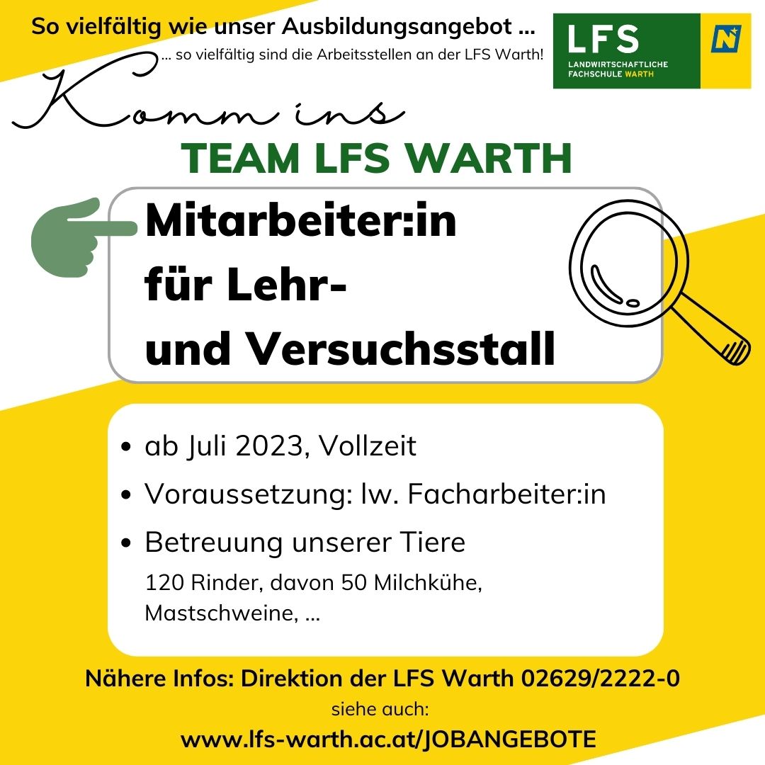 Ausschreibung_Mitarbeiter-Stall LFS Warth