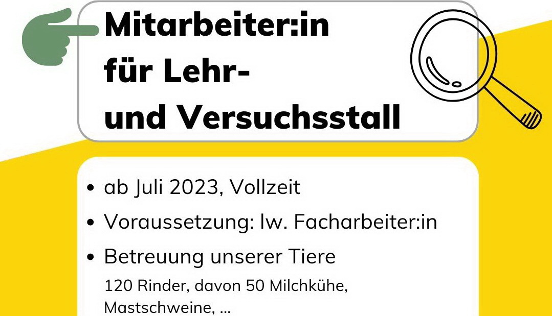 Mitarbeiter:in für den Lehr- und Versuchsstall gesucht