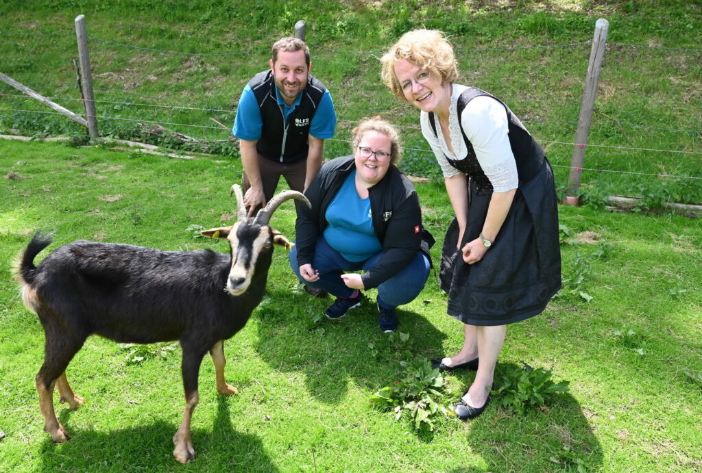 Tiergestützte Sozialarbeit mit den Ziegen Mona und Lisa