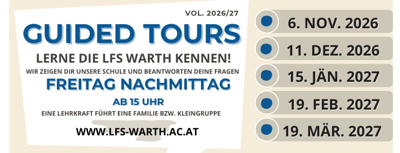 Guided Tours 2026-27